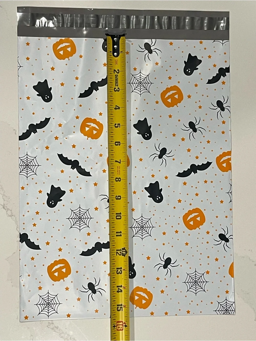 Halloween Poly Mailers 12X15.5 - Orange & Black Pumpkin Spooky 10 Pack New